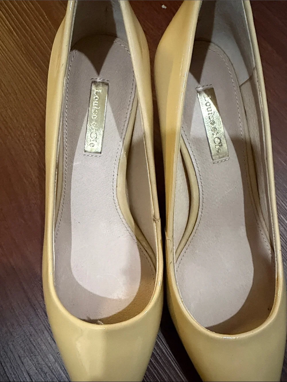 Louise et Cie Yellow Patent Pointed-Toe Pumps